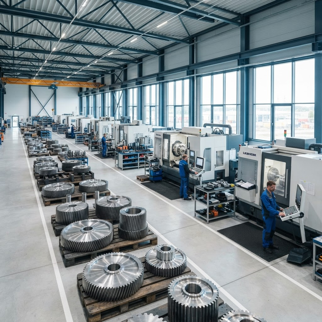 Precision gear manufacturing floor at Overton Chicago Gear