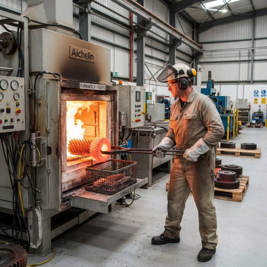 Heat treatment of a steel gear at Overton Chicago Gear